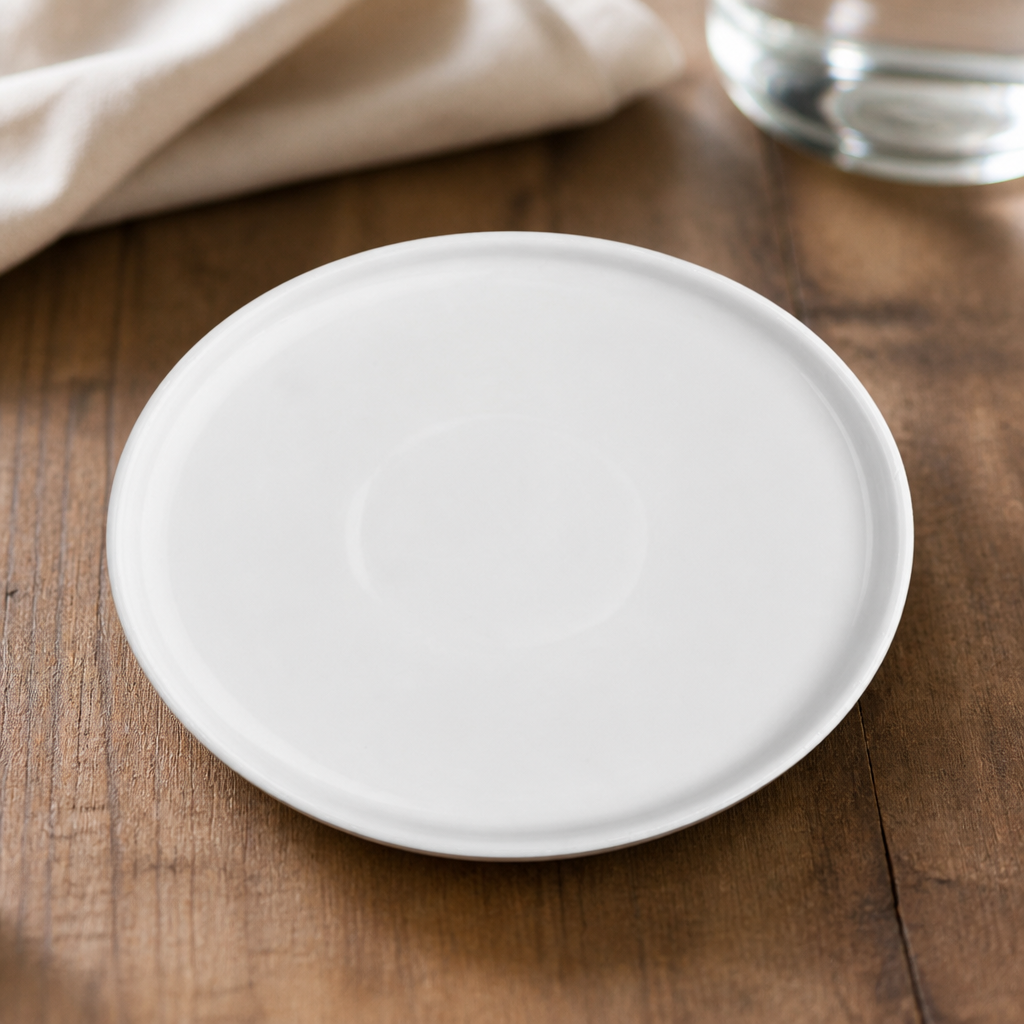 Commercial Whiteware Flat Round Plates 150mm - 6 Pack