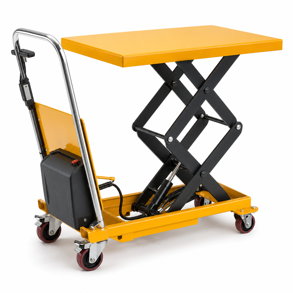 Electric Mobile Scissor Lift Table 300kg Capacity 950mm Height
