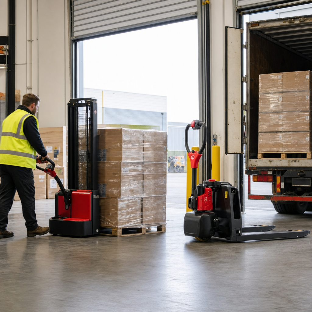 Electric Pallet Stacker and Truck Workplace Bundle