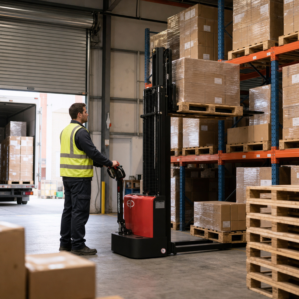 Electric Pallet Stacker Truck 1200kg with 2516mm Lift