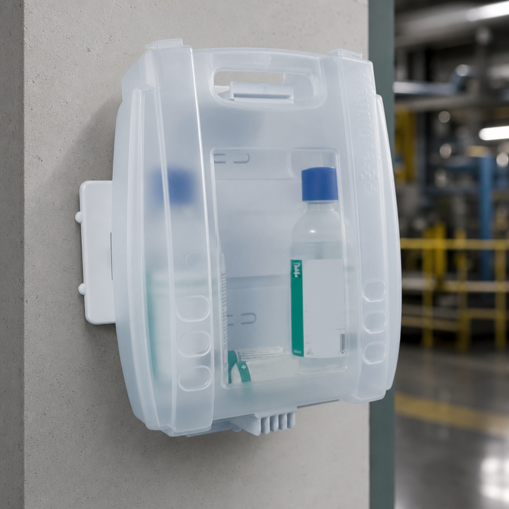 Emergency Eye Wash Kit with Quick Release Wall Bracket