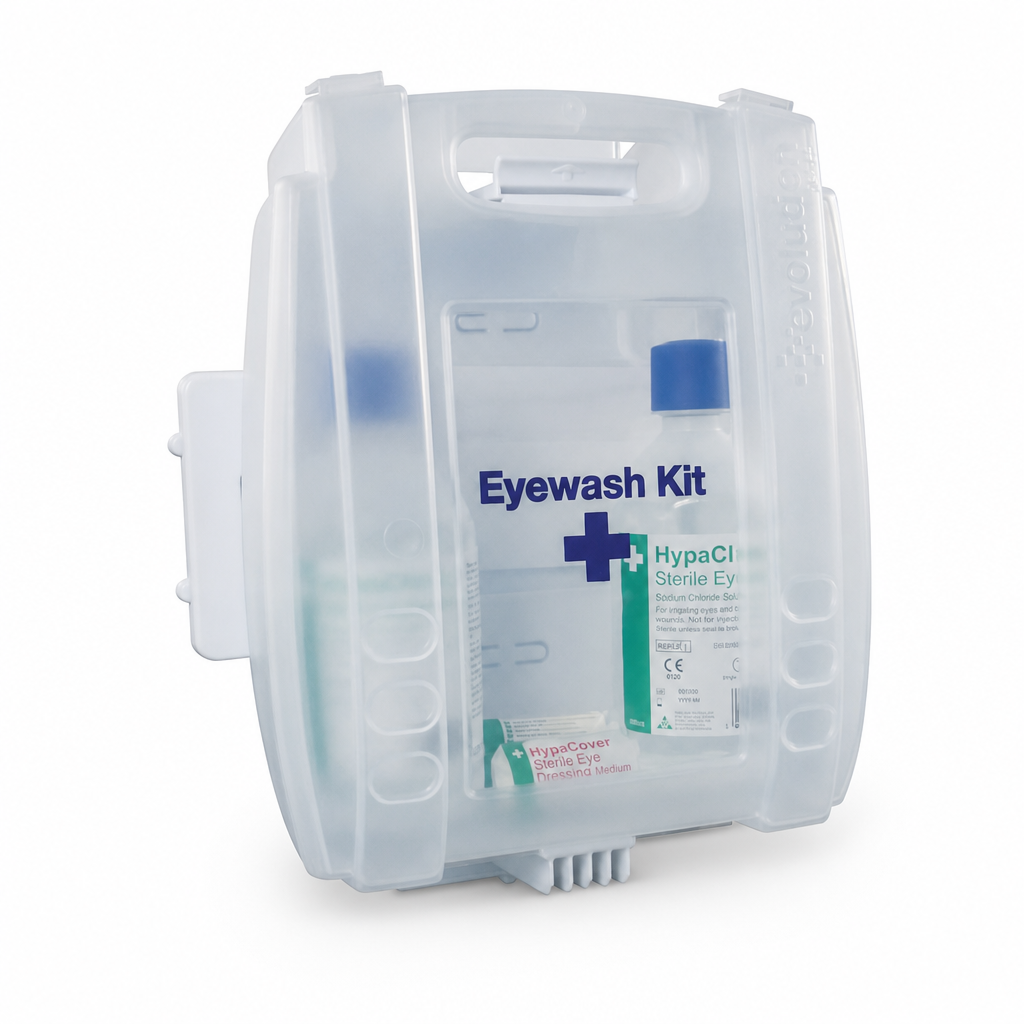 Emergency Eye Wash Kit with Quick Release Wall Bracket