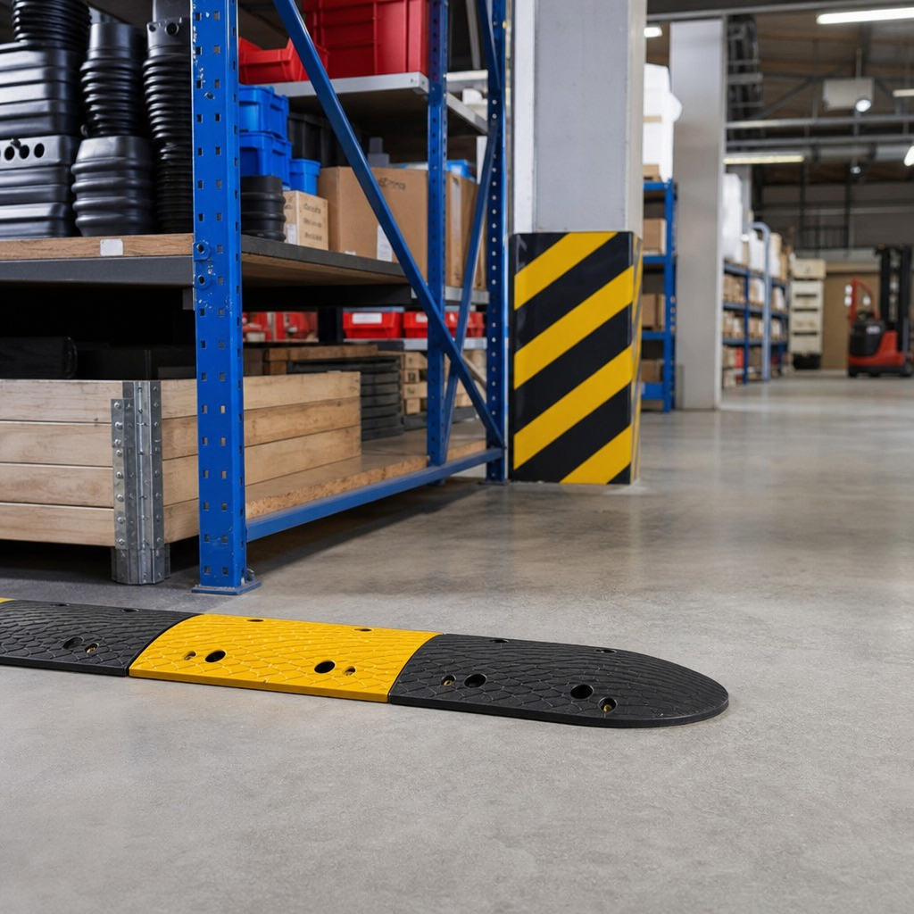 End Piece for Black and Yellow Speed Bump, 10 km/h, 20 t