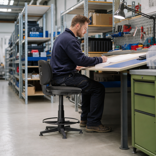 Ergonomic Draughtsman Workshop Chair with Glides