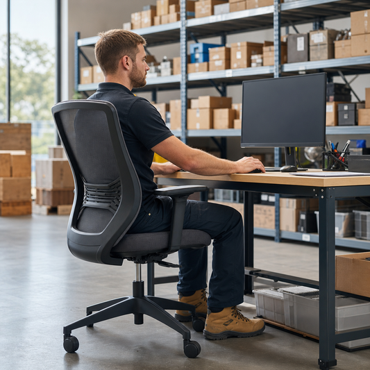 Ergonomic Fabric Operator Office Chair with Mesh Back