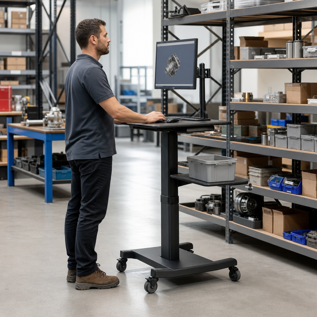 Ergonomic Height Adjustable Powered Mobile Workstation