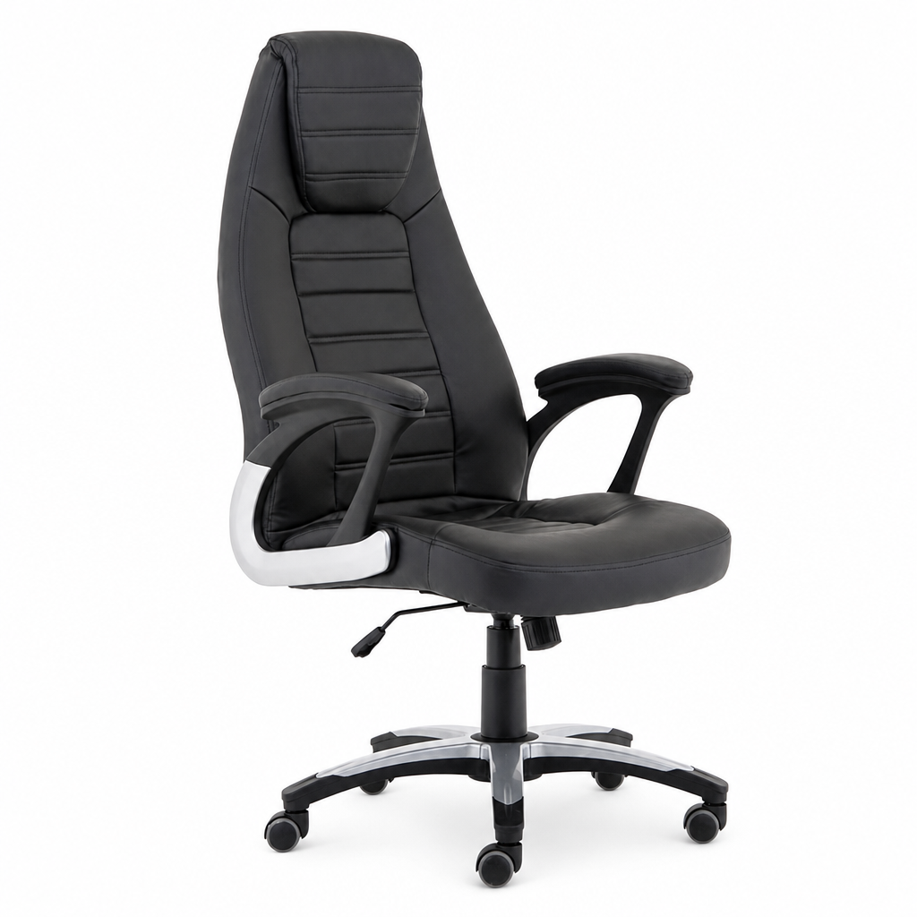 Ergonomic High Back Black Faux Leather Executive Chair
