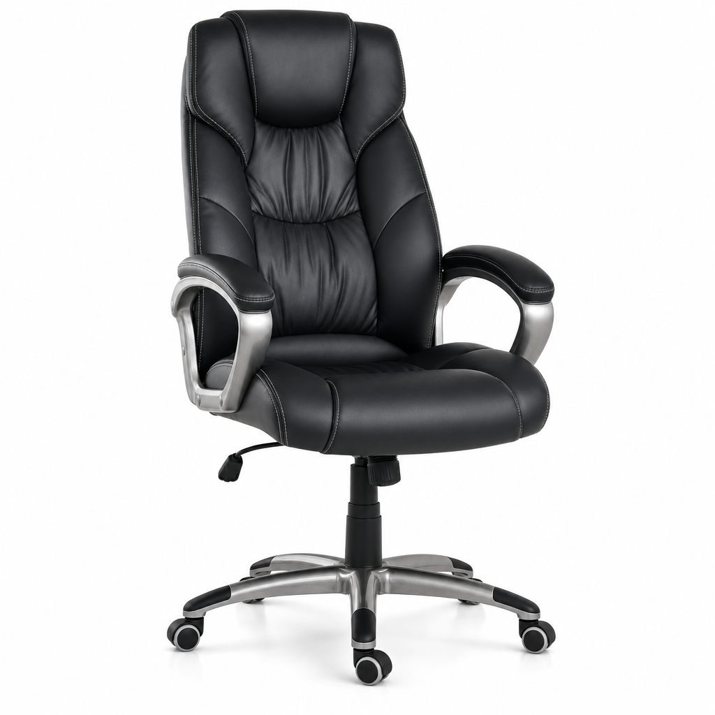 Ergonomic High Back Black Faux Leather Executive Chair