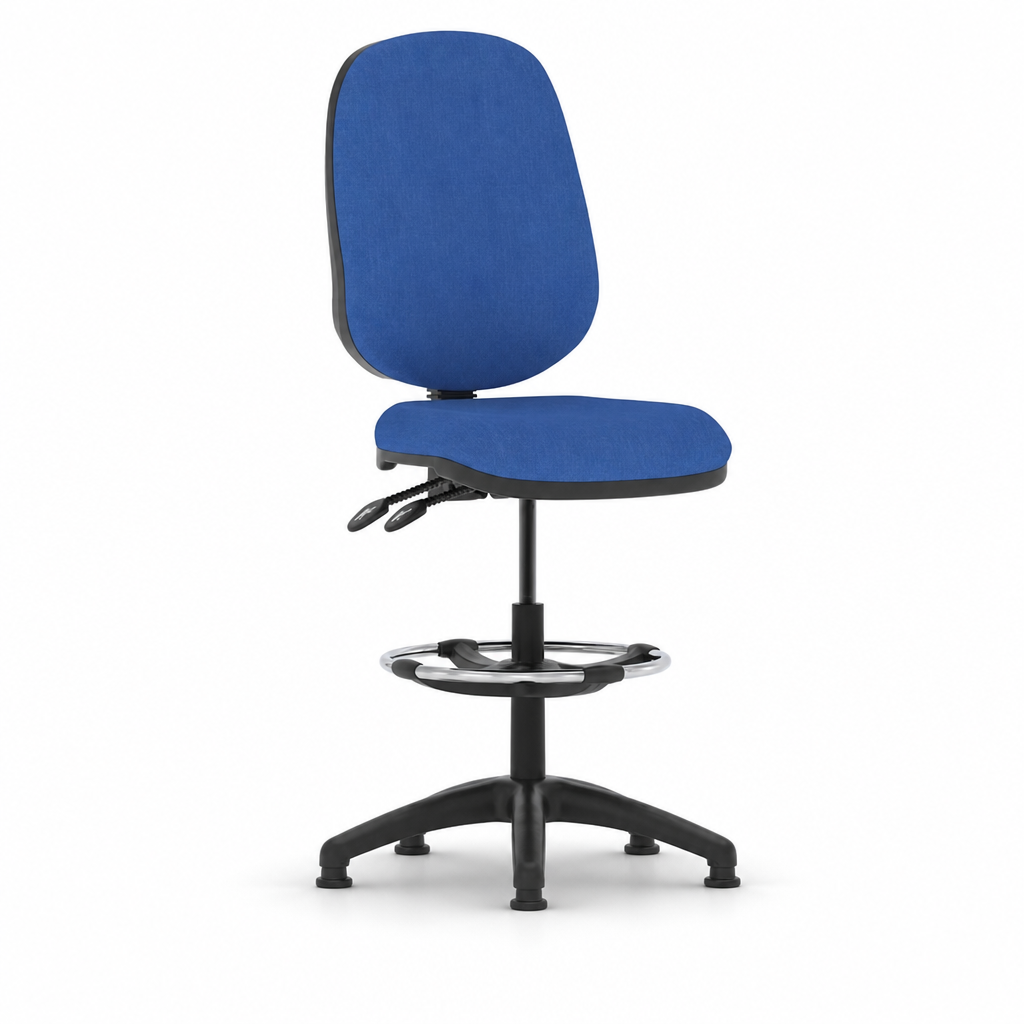 Ergonomic High Rise Fabric Operator Chair With Footrest