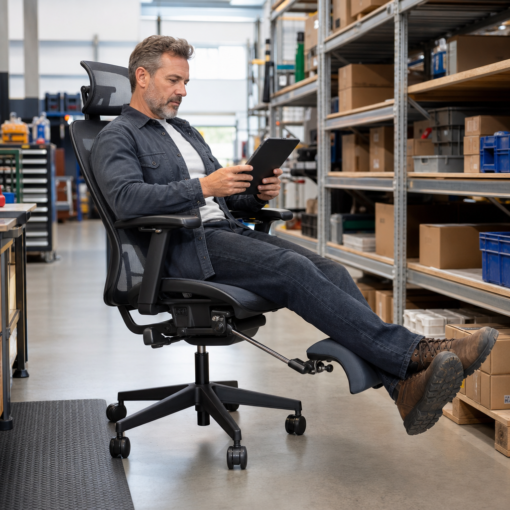Ergonomic High Rise Mesh Office Chair with Footrest