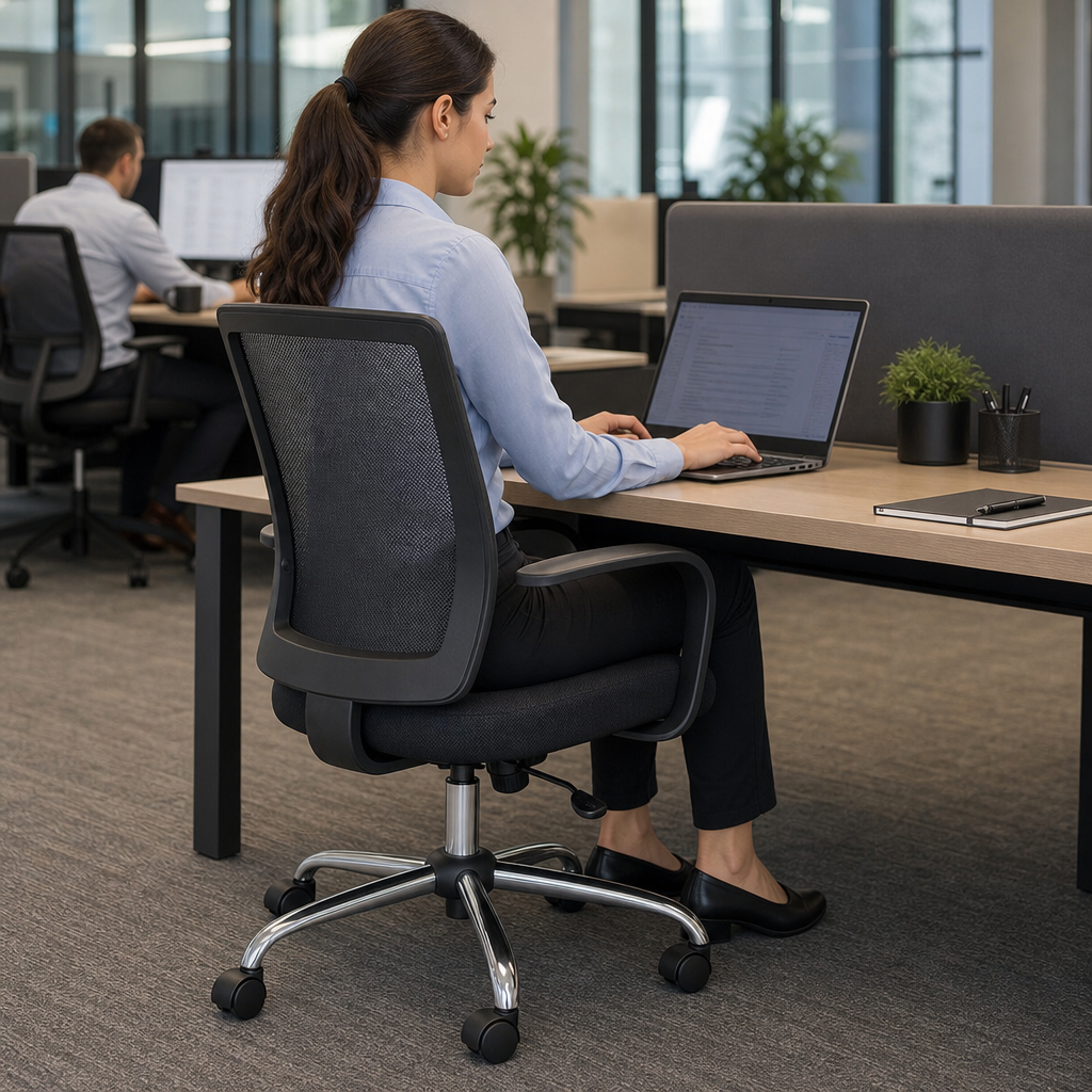 Ergonomic Mesh Office Chair with Fabric Seat