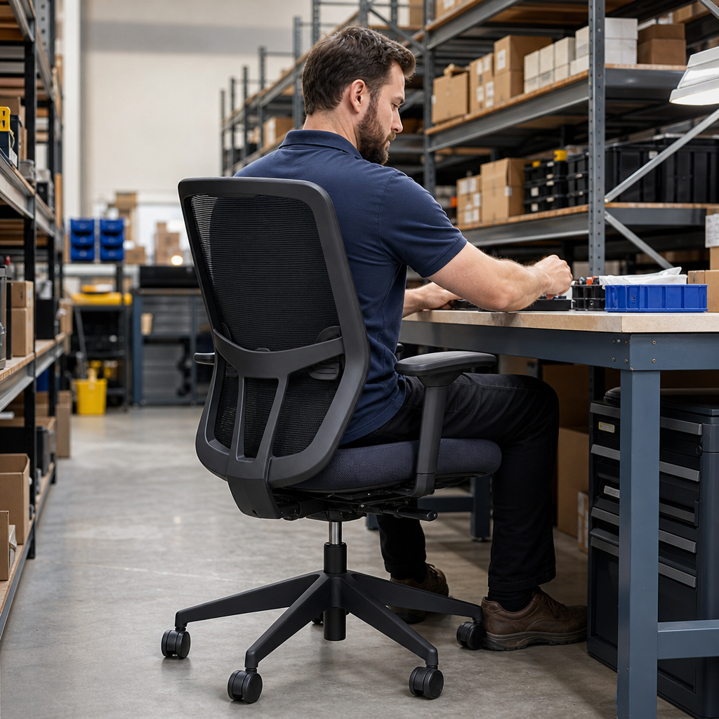 Ergonomic Mesh Office Chair with Fabric Seat