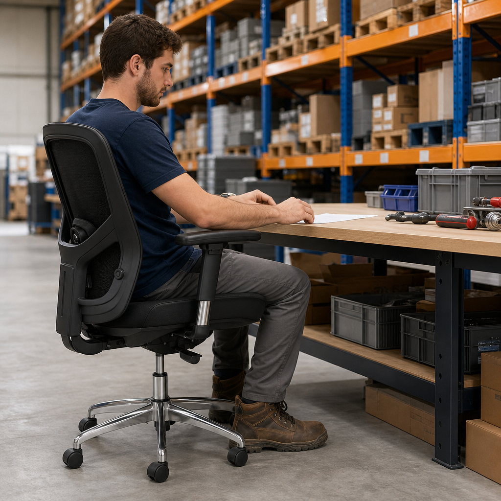 Ergonomic Operator Office Chair with Adjustable Arms
