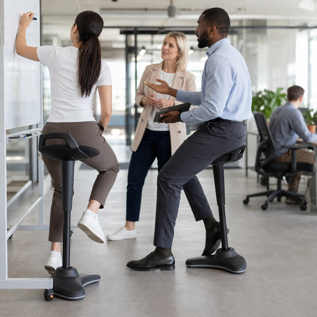 Ergonomic Pivoting Office Stool with Height Adjustable Seat