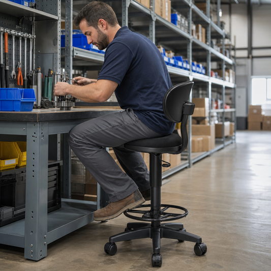 Ergonomic Pivoting Office Stool with Height Adjustable Seat