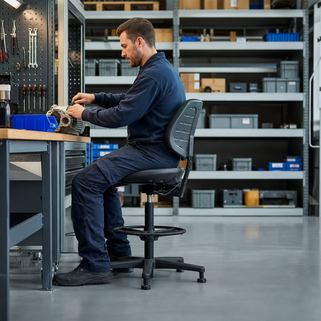 Ergonomic Polyurethane Laboratory and Workshop Chair