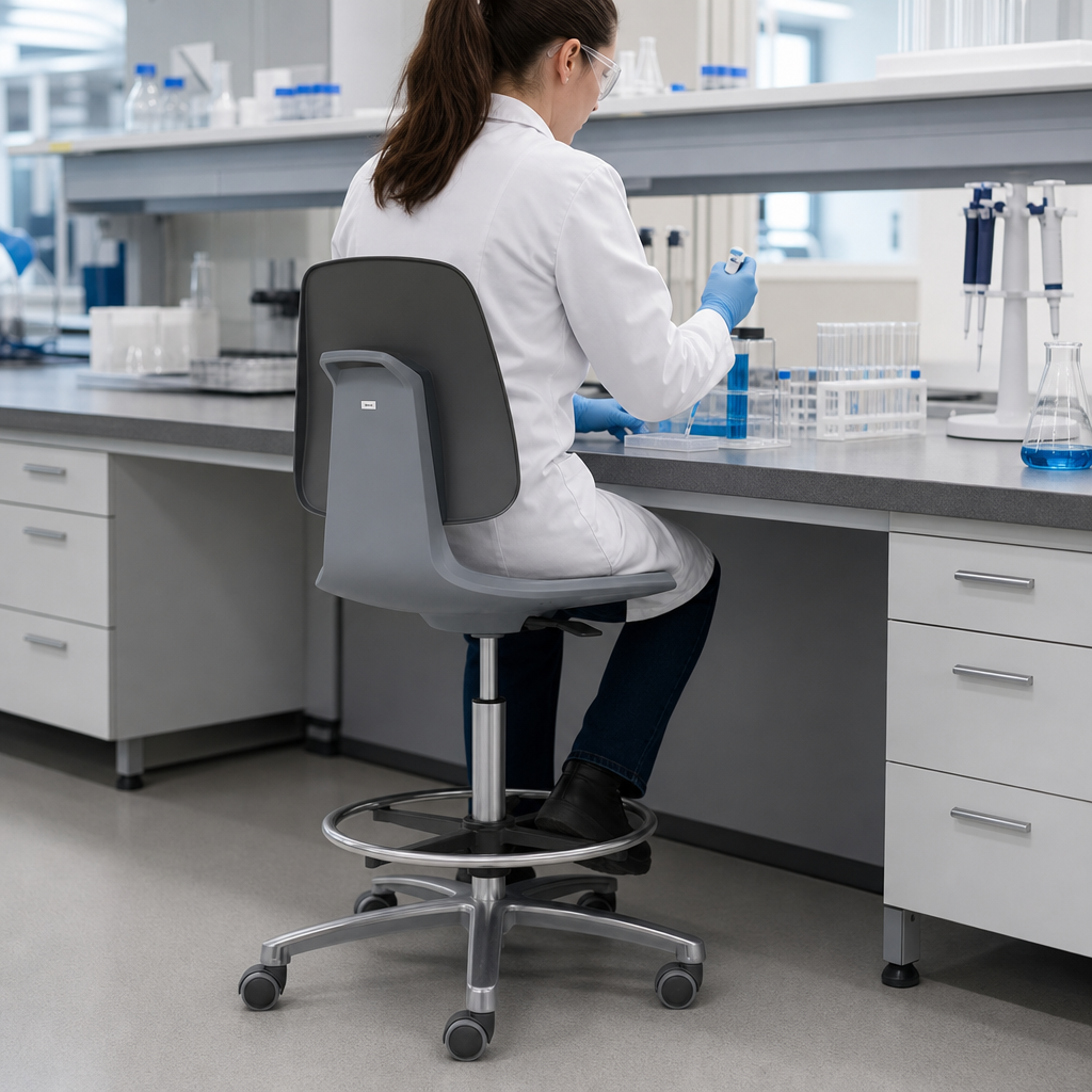 Ergonomic Polyurethane Laboratory and Workshop Chair