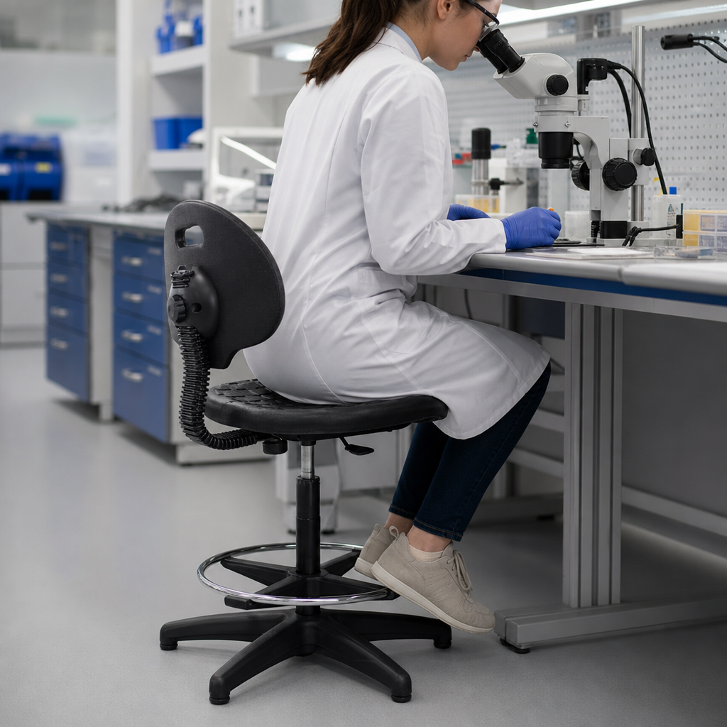 Ergonomic Polyurethane Laboratory and Workshop Stool