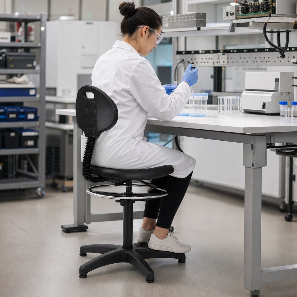 Ergonomic Polyurethane Laboratory Draughtsman Chair