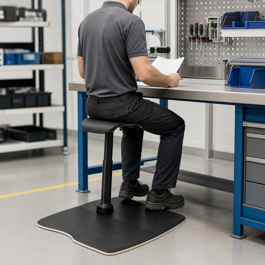 Ergonomic Stool and Anti-Fatigue Mat Set