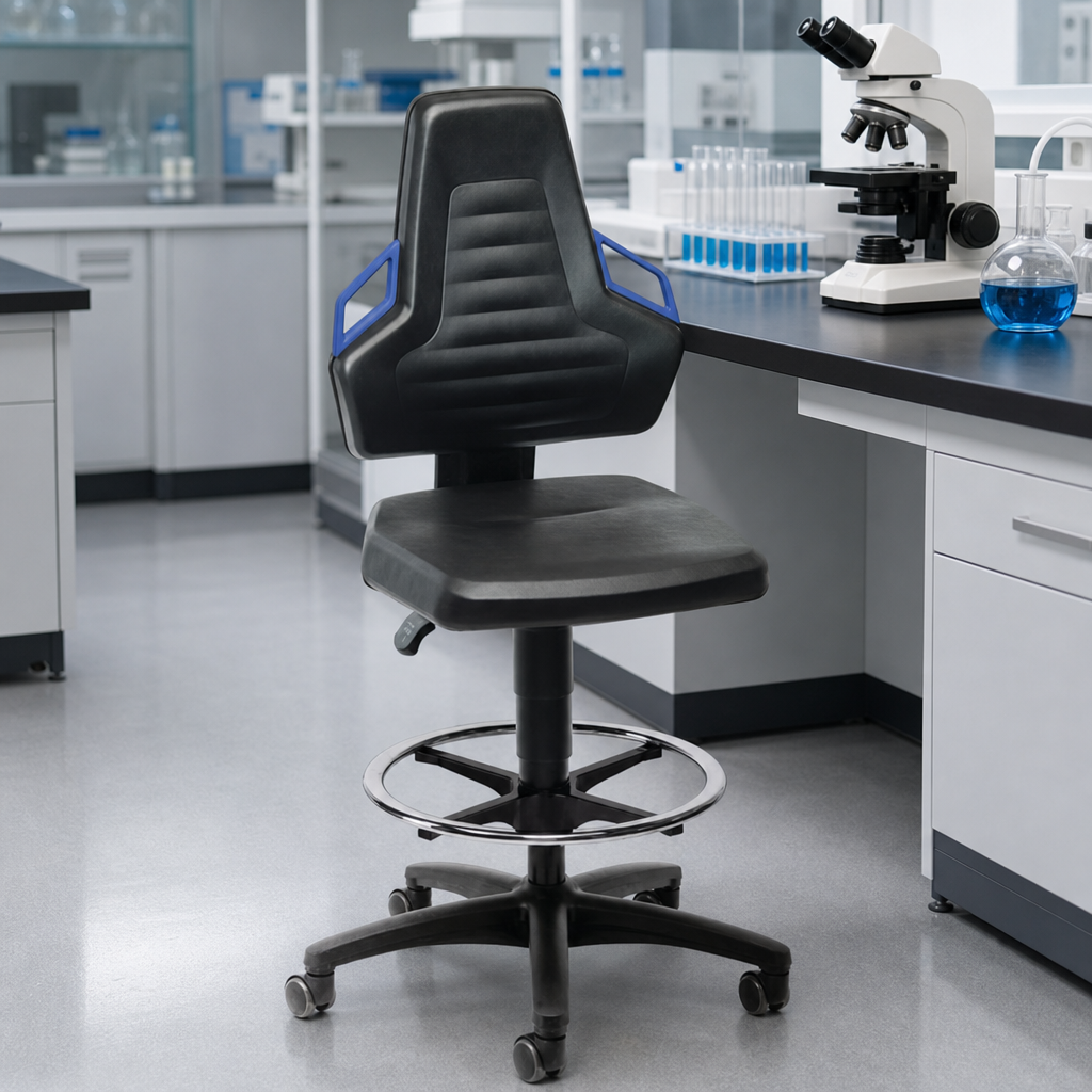 Ergonomic Vinyl Laboratory Chair with Optional Foot Rest