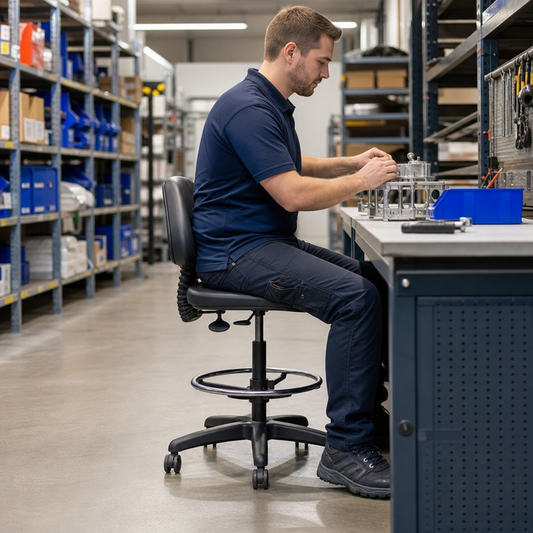 Ergonomic Vinyl Laboratory Chair with Optional Foot Rest