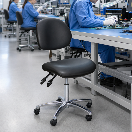 ESD Anti-Bacterial Ergonomic Workshop Chair on Rollers