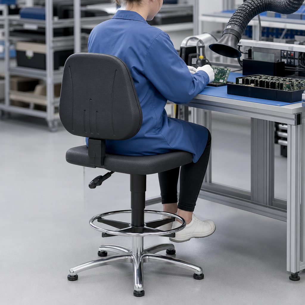ESD Draughtsman Chair for Light Assembly Work