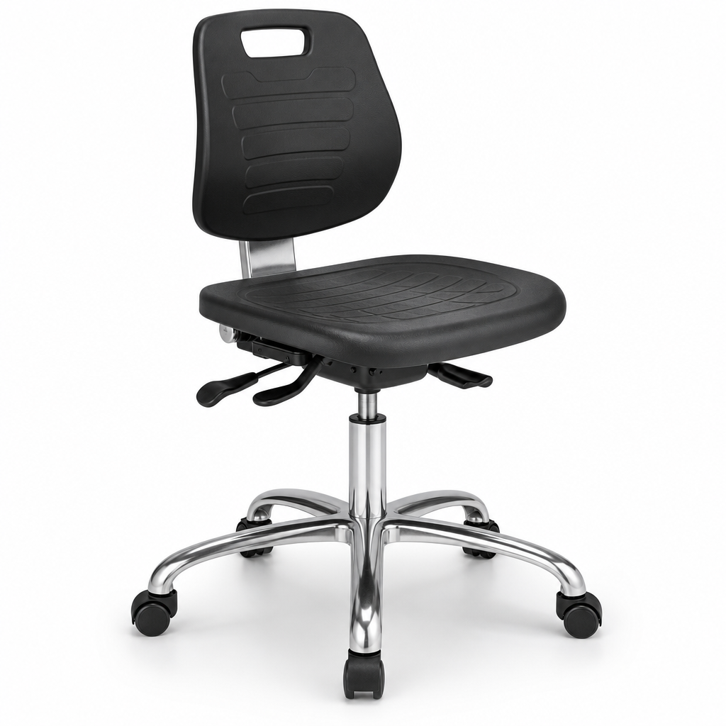 ESD Polyurethane Industrial Workshop Chair with Rollers