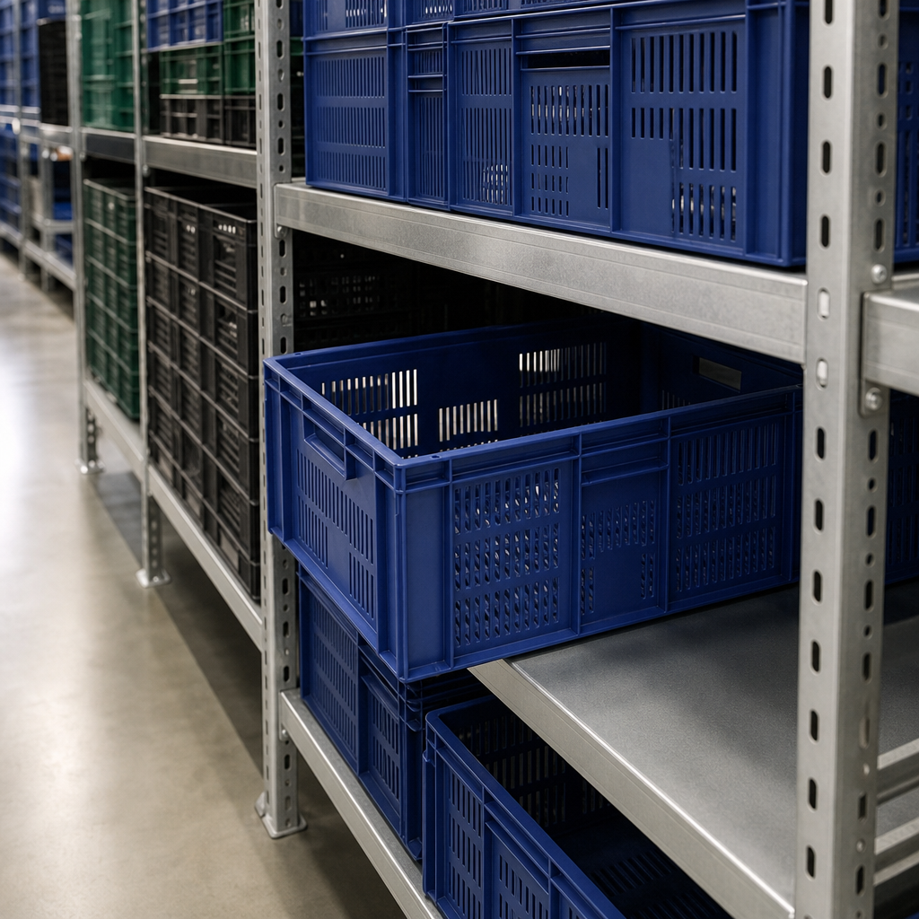 Euro Stacking Food Container with Ventilated Sides 45L