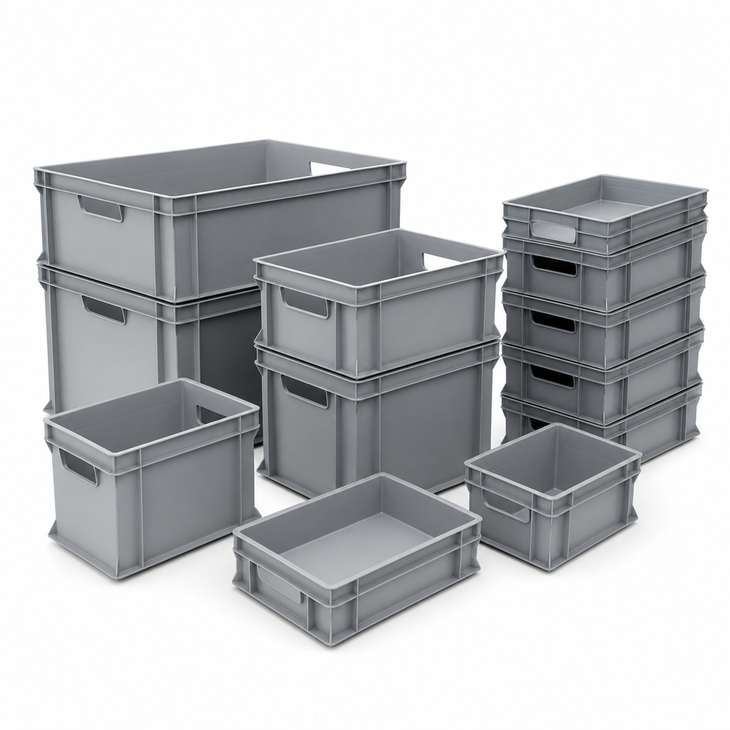 European Standard Plastic Stacking Containers 4L to 60L