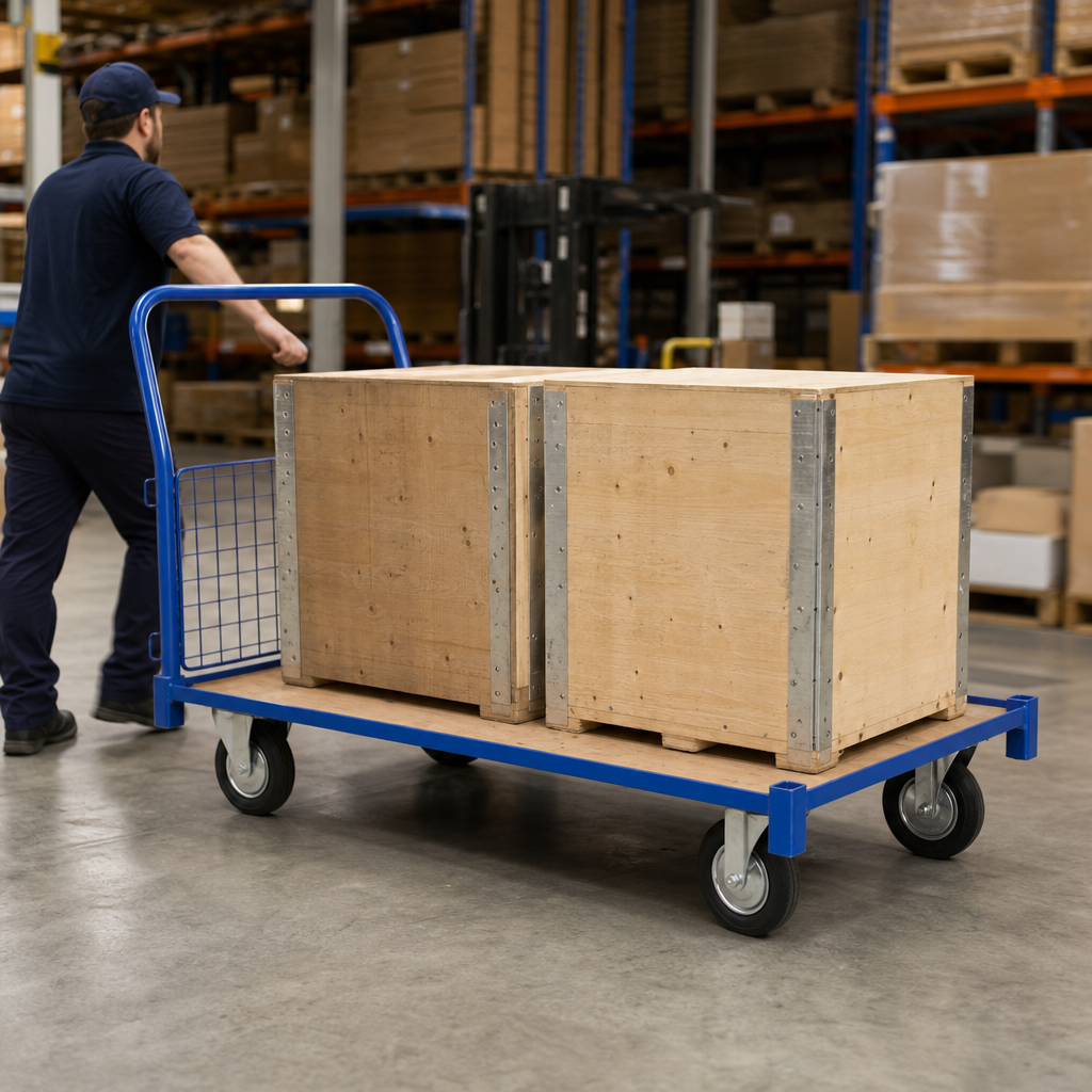 Extra Large Flatbed Platform Trolleys with Handle Options
