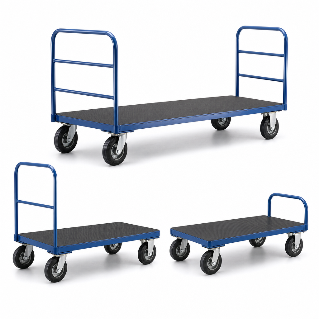 Extra Large Flatbed Platform Trolleys with Handle Options