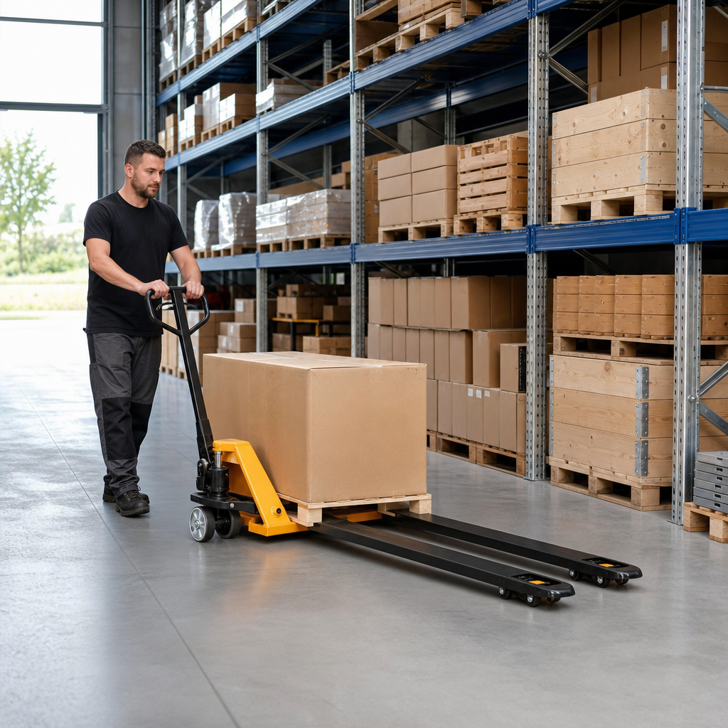 Extra Long Fork Manual Pallet Truck 2000mm 2500kg Capacity