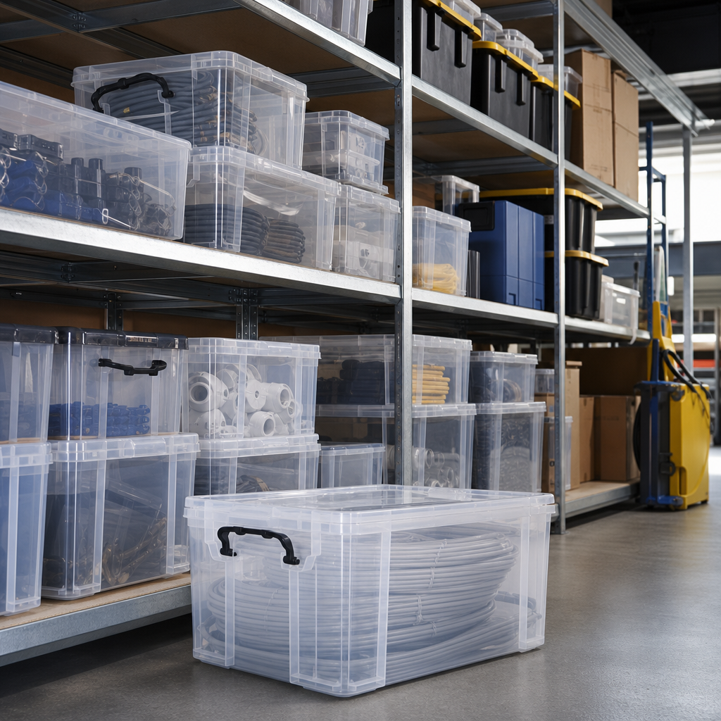 Extra Strong 64 Litre Clear Storage Box with Lid