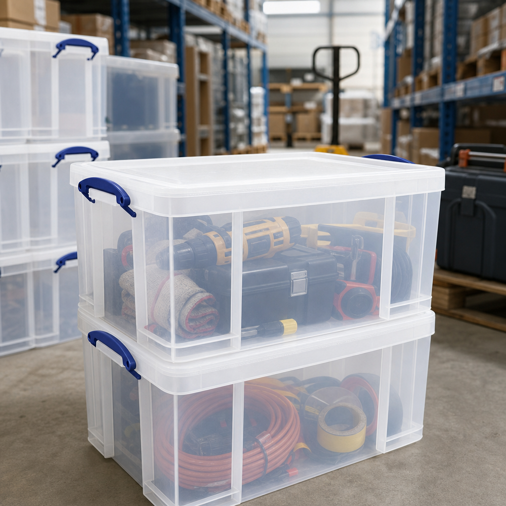 Extra Strong 64 Litre Clear Storage Box with Lid