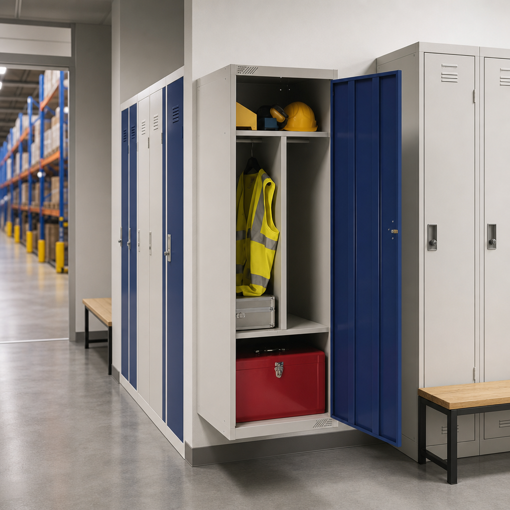 Extra Wide Clean and Dirty Metal Lockers with Colour Doors