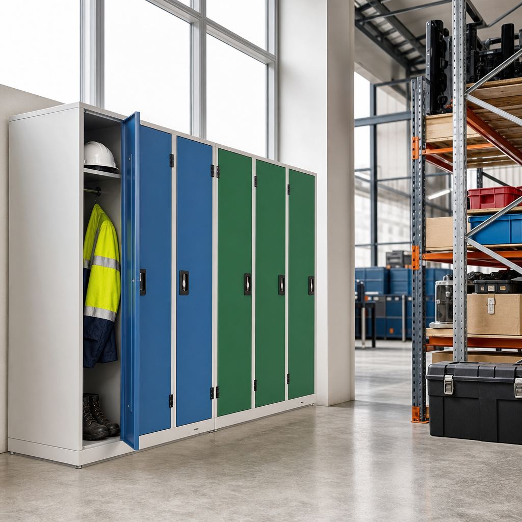 Extra Wide Clean and Dirty Metal Lockers with Colour Doors