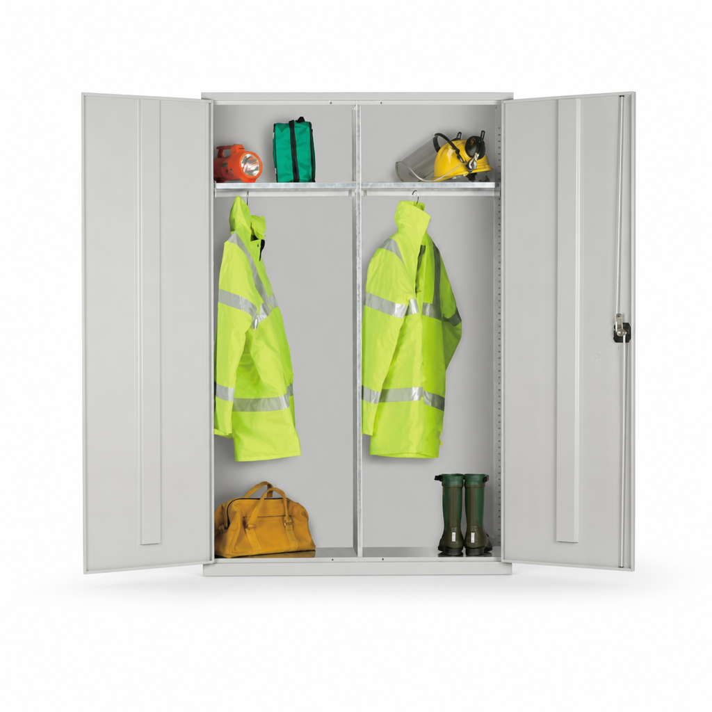 Extra Wide Metal Cupboard with Two Compartments