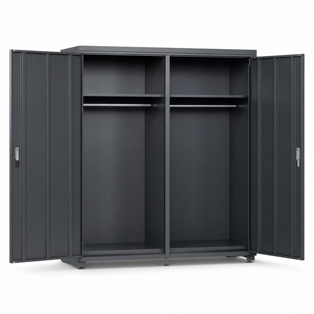 Extra Wide Metal Cupboard with Two Compartments