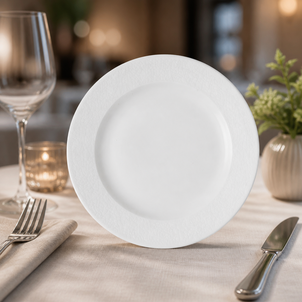 12 pack of 261mm ceramic commercial footed plates