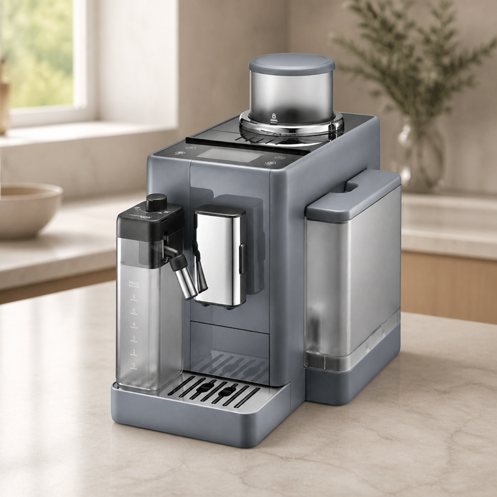 Grey Commercial Bean to Cup Coffee Machine with 16 One-Touch Drinks