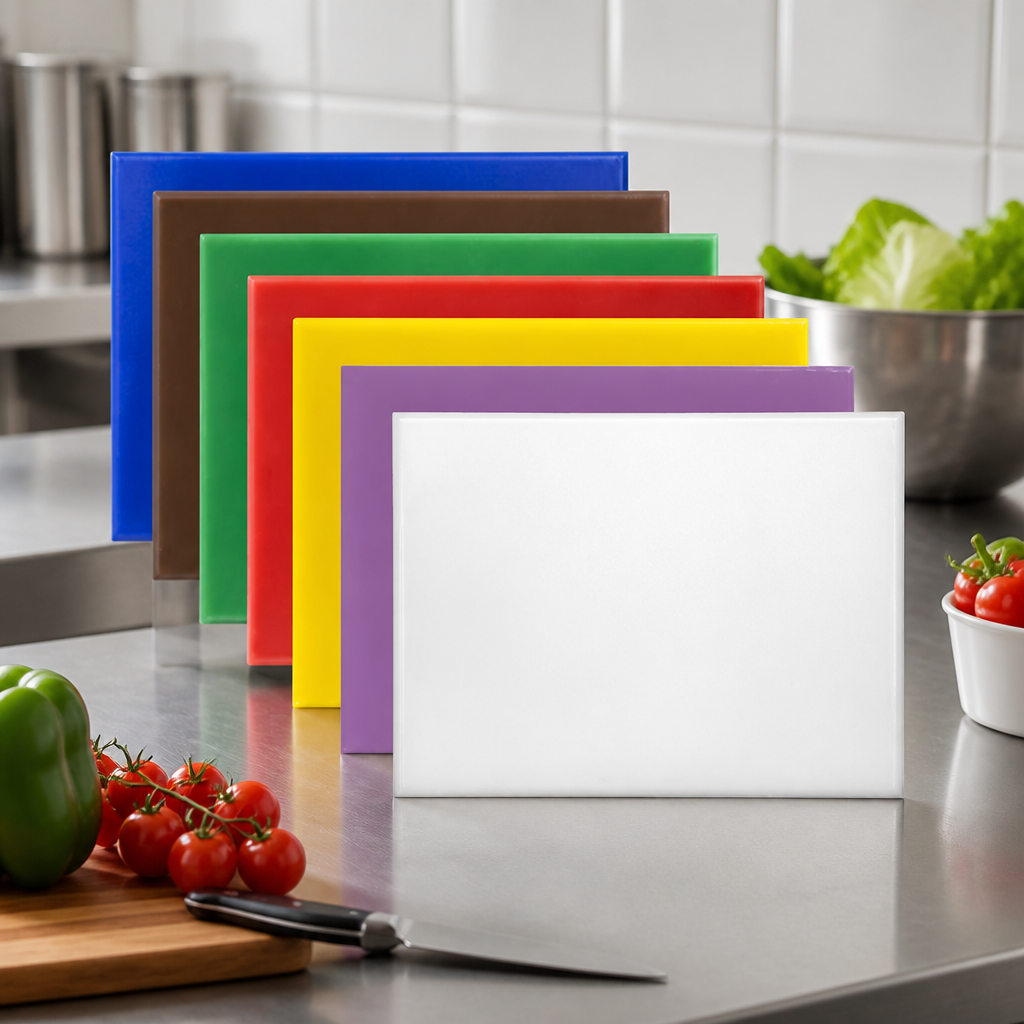Commercial High Density 7-Piece Colour Coded Chopping Board Set