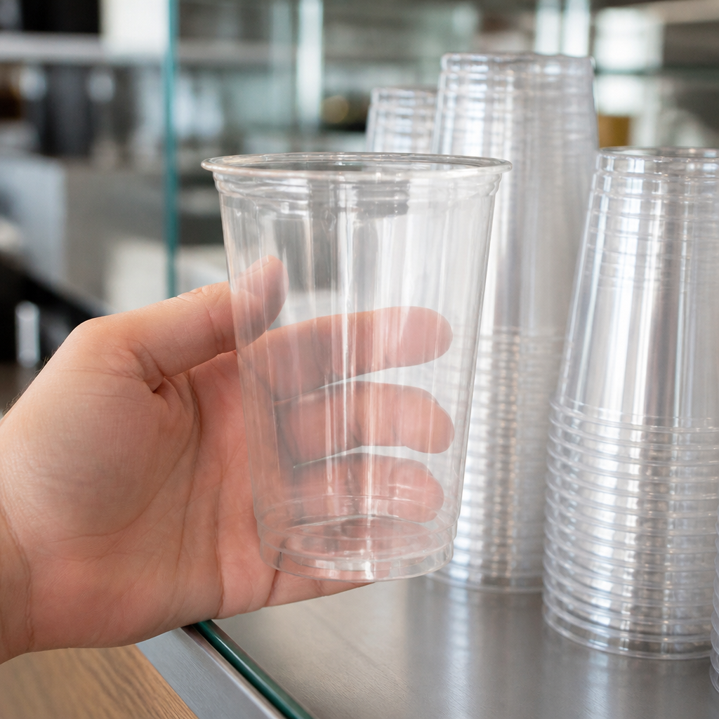 450ml recyclable rPET commercial smoothie cups 1000 pack