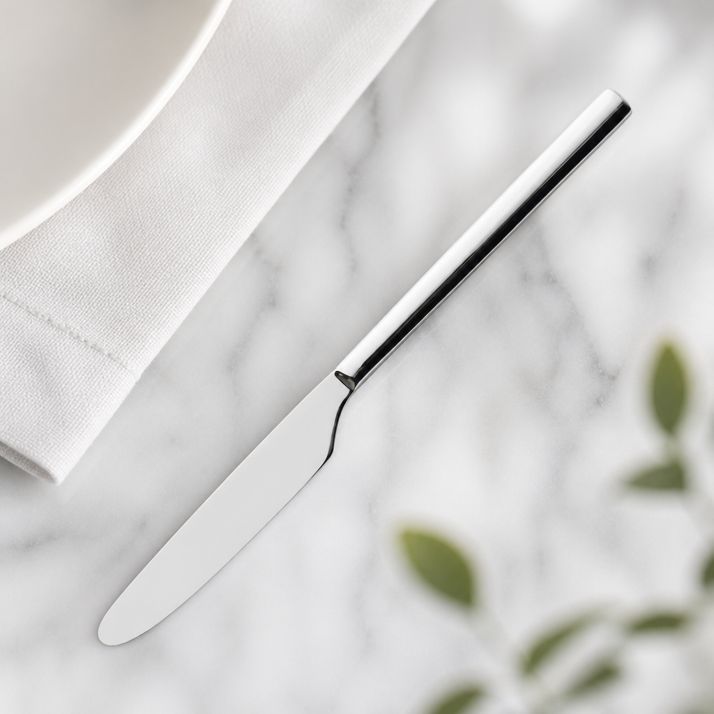 Linear pattern stainless steel table knives 12 pack