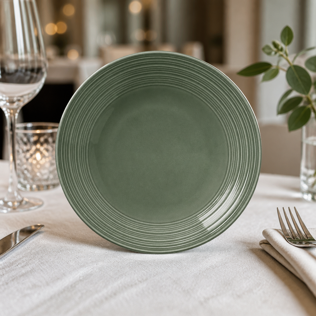 Pack of 12 durable porcelain commercial coupe plates 202.5mm