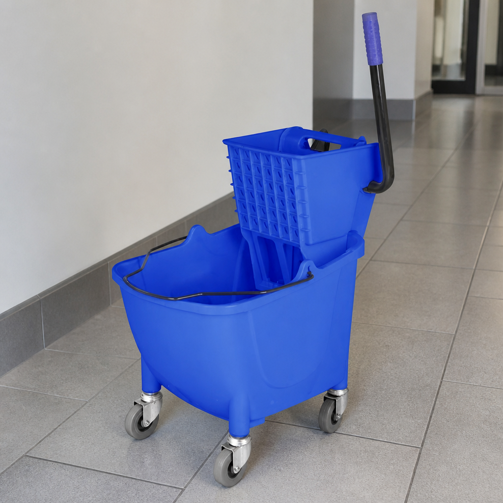 25Ltr Commercial Mop Bucket with Foot Pedal Release Blue