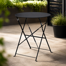 Commercial Outdoor Round Table 600mm Black Steel Finish