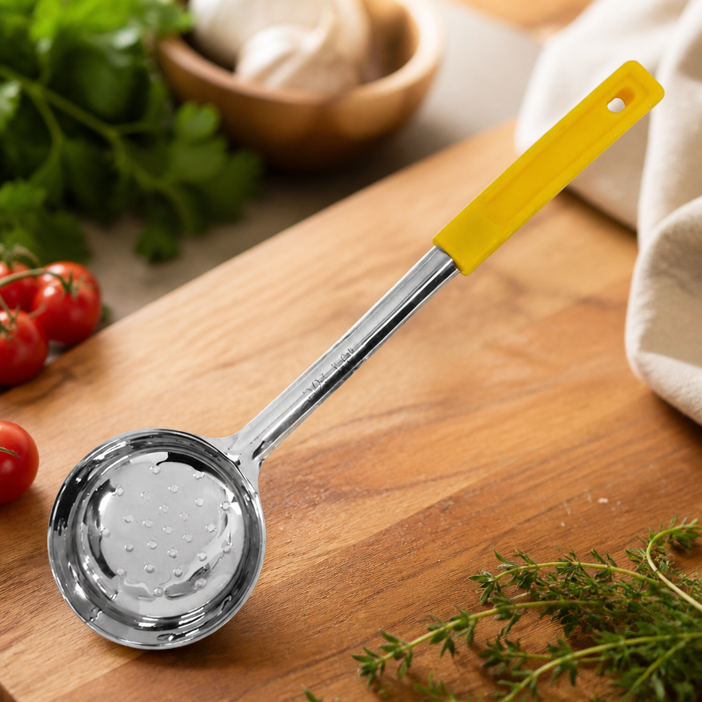 Commercial Yellow Perforated Spoodle 148ml for kitchen use