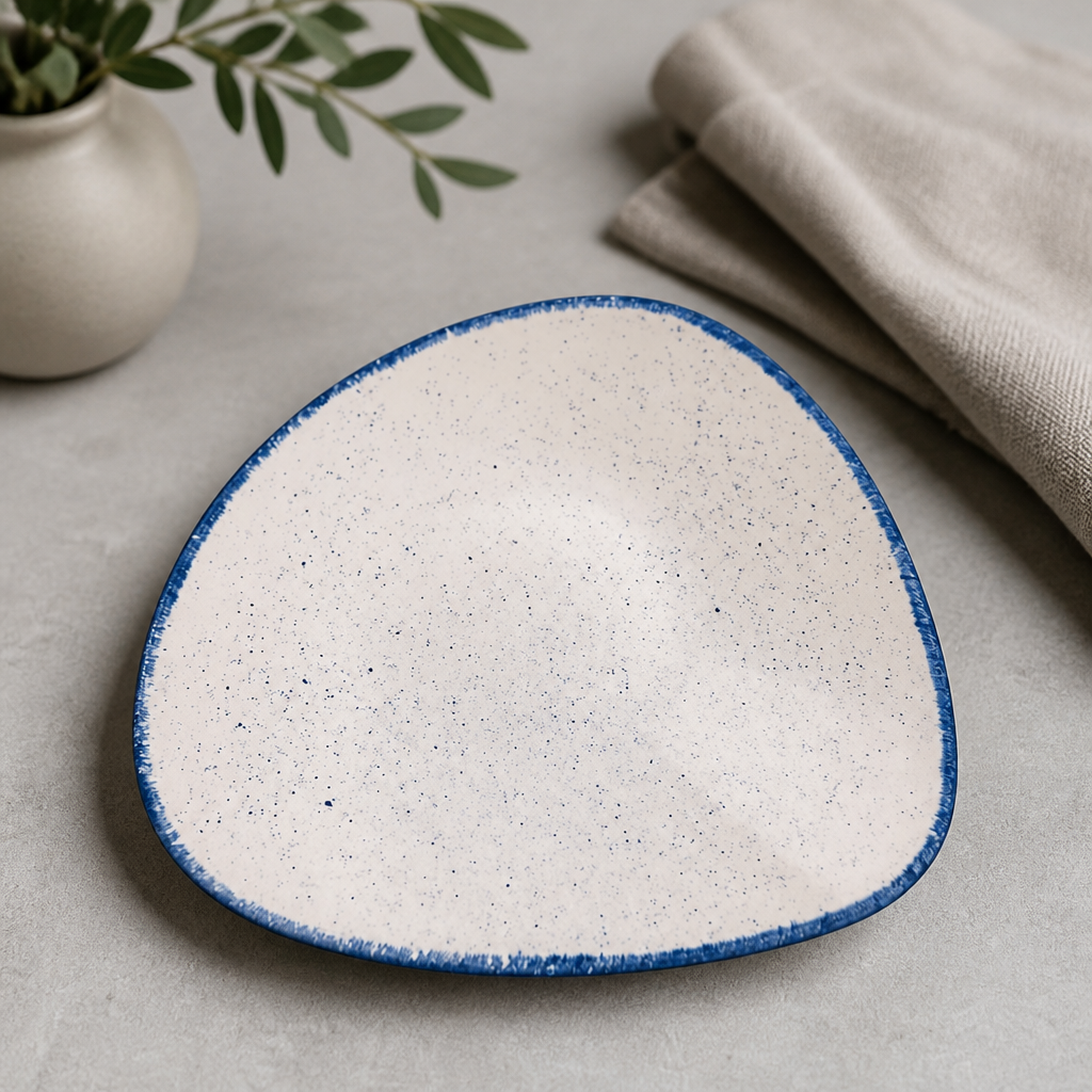 Commercial Triangular Plates 229mm Indigo Blue 12 Pack